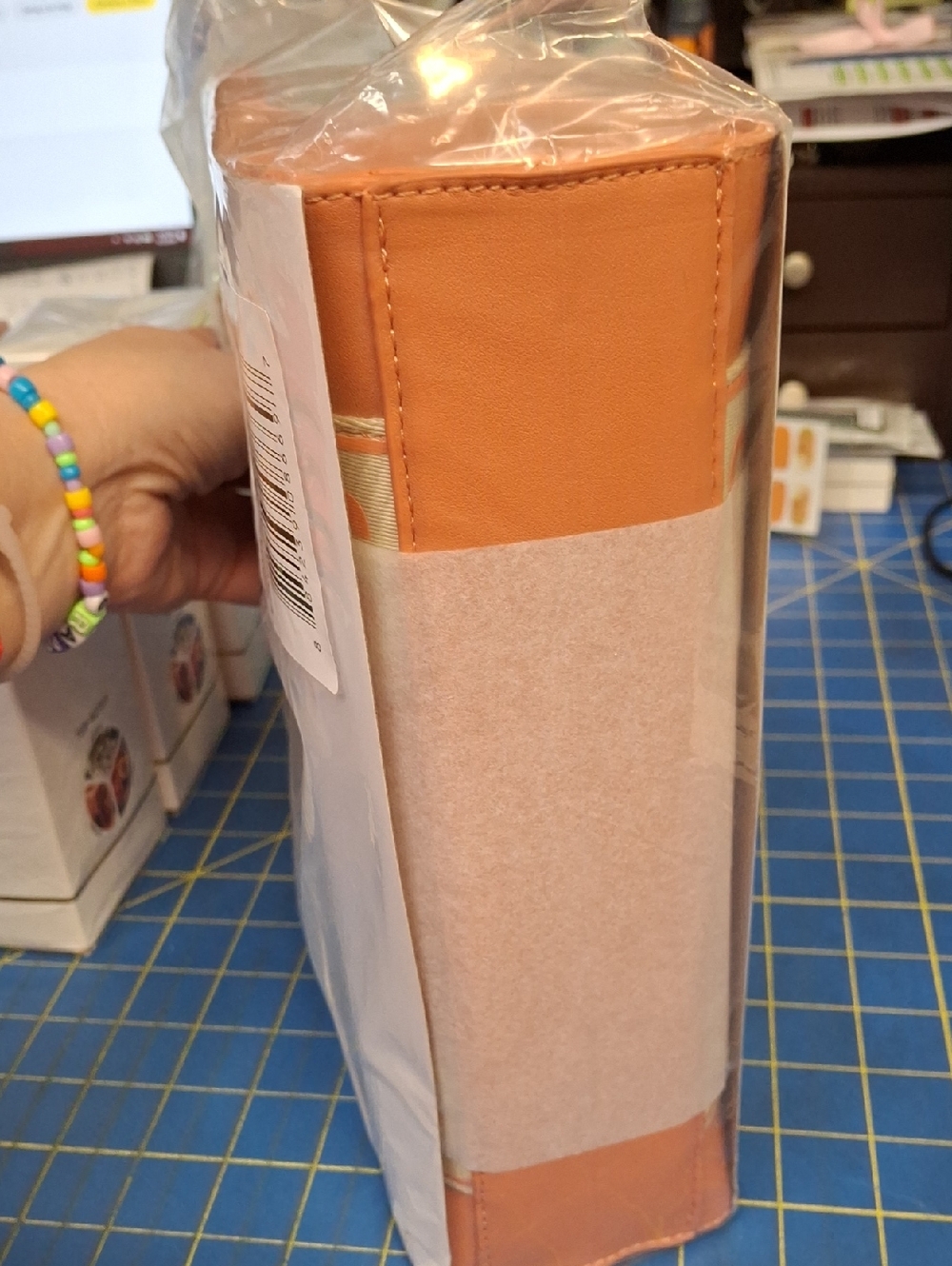 Cavalli Class Coral Orange Tote Cream Branded Straps - Picture 12 of 12